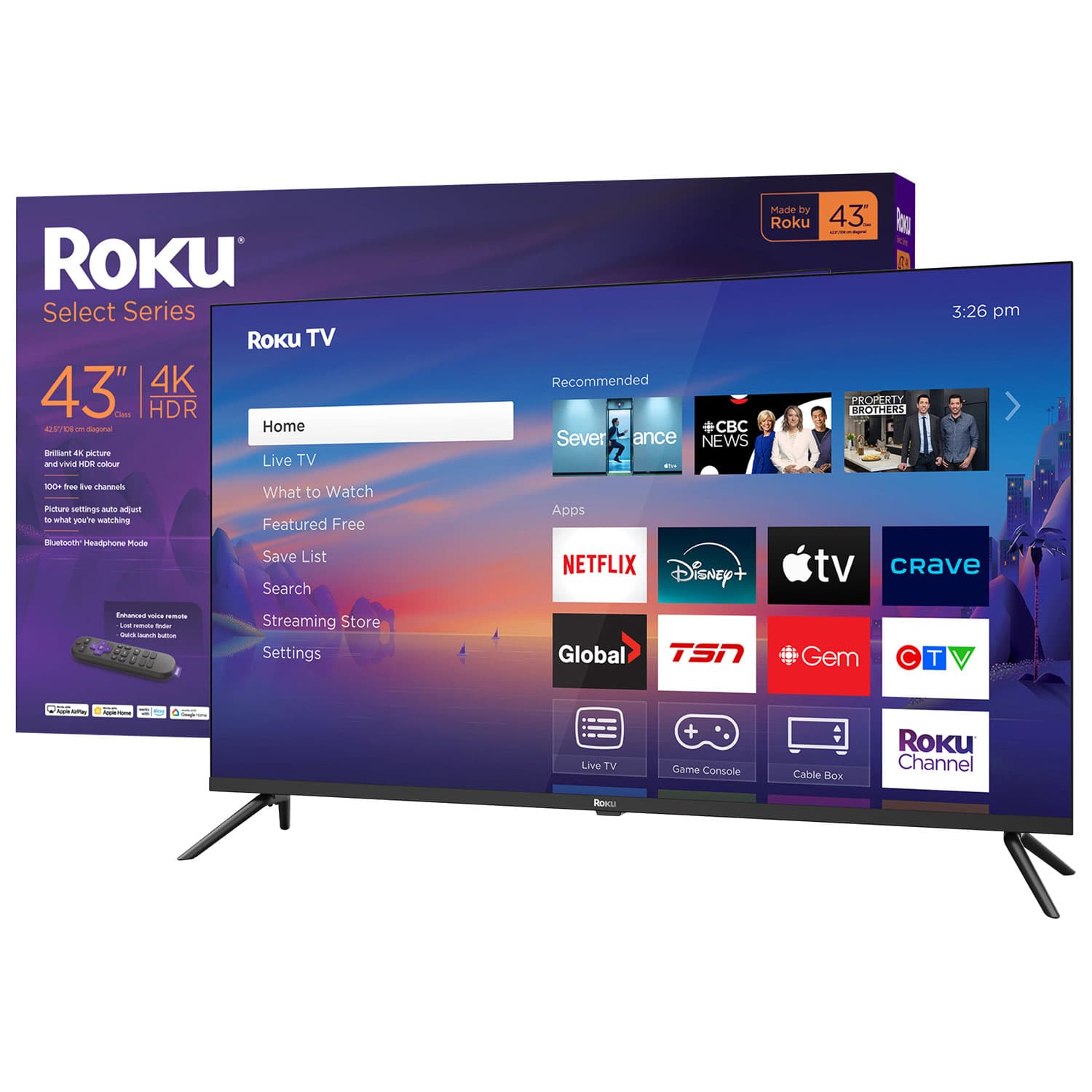 Roku Select Series 43" 4K UHD HDR LED Roku Smart TV (43R4C5CA) - 2025 - Only at Best Buy