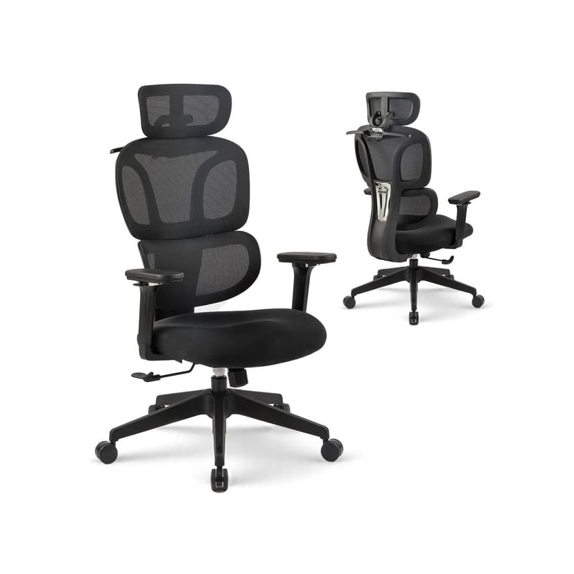 MotionGrey Mellow Ergonomic Office Chair-Comfy High Mesh Back Support with Adjustable Armrests-Black Desk Computer Chairs Perfect for Home Gaming and Offices - With Class 4 Piston
