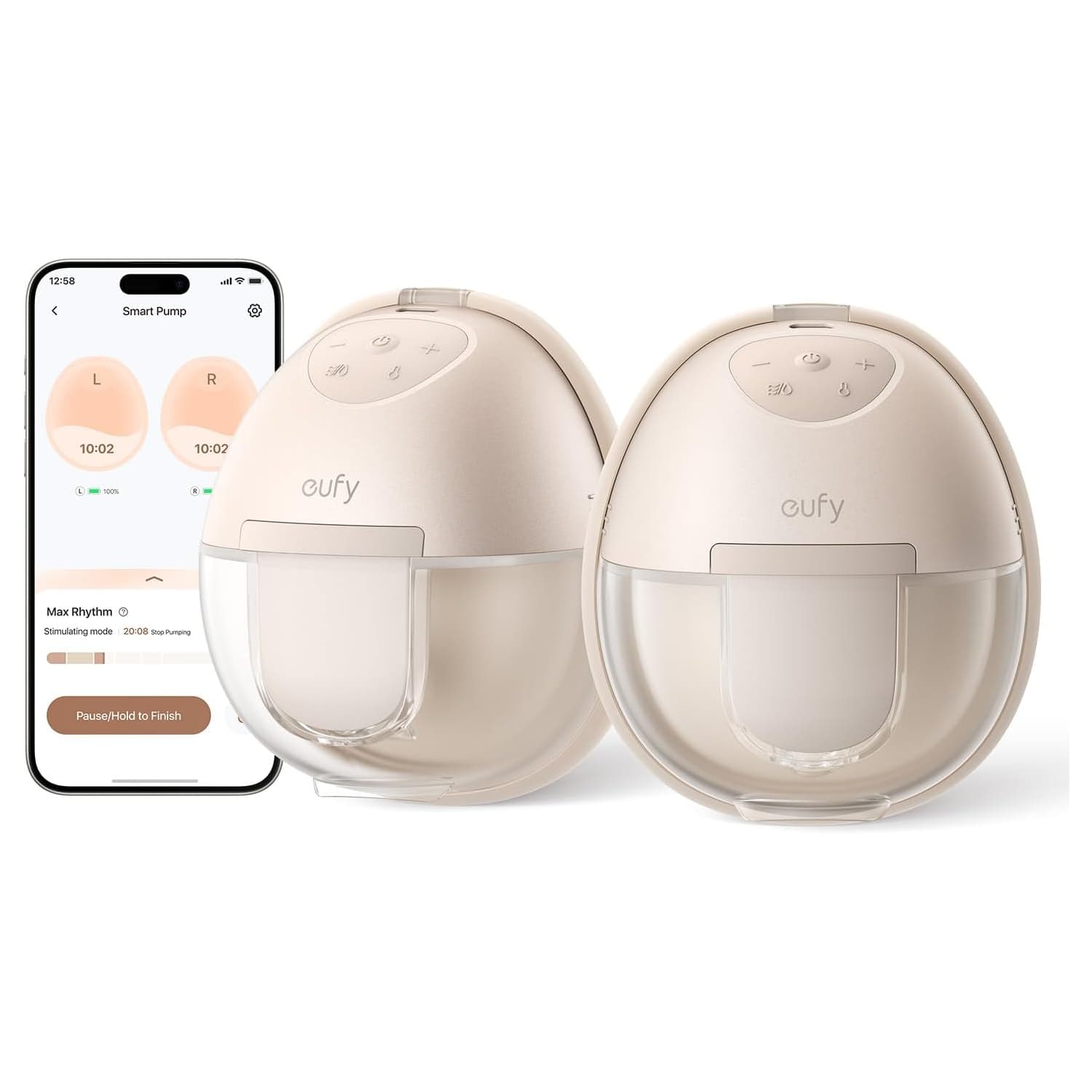 eufy Wearable Breast Pump S1, Hands-Free Electric Breast Pump with Heating Tech, App Control