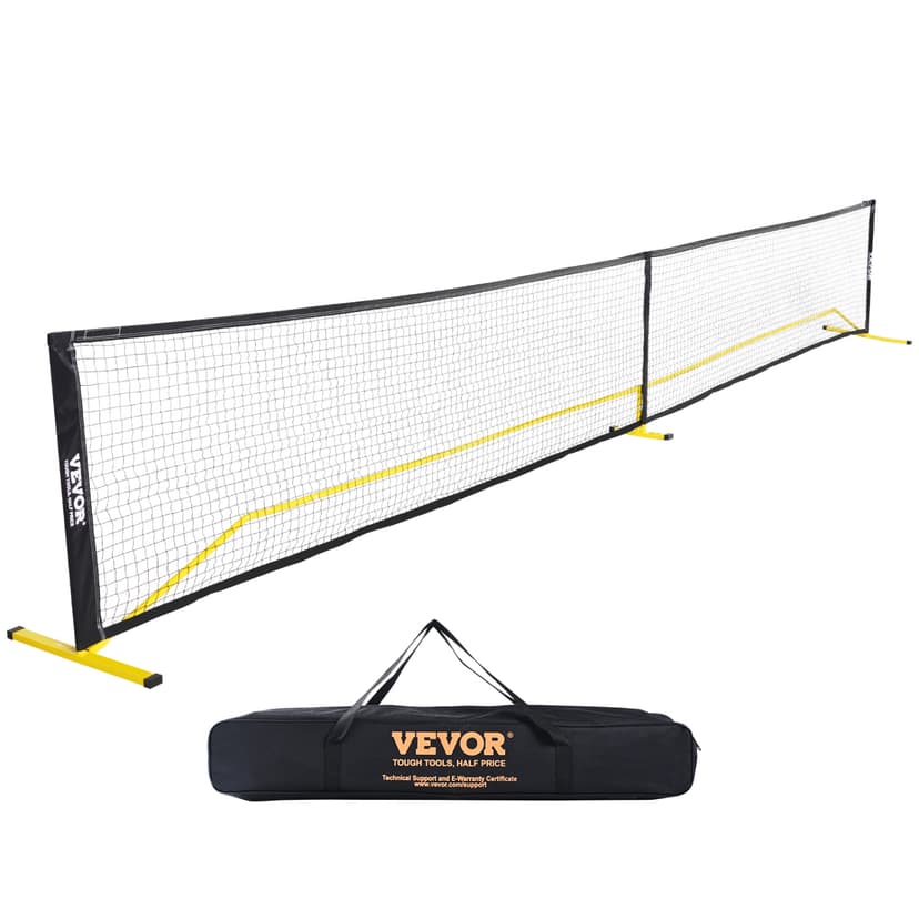 VEVOR Portable Pickleball Net System, 22FT Regulation Net, Weather Resistant Steady Metal Frame & Strong PE Net, Outdoor Game Sports Net with Carrying Bag
