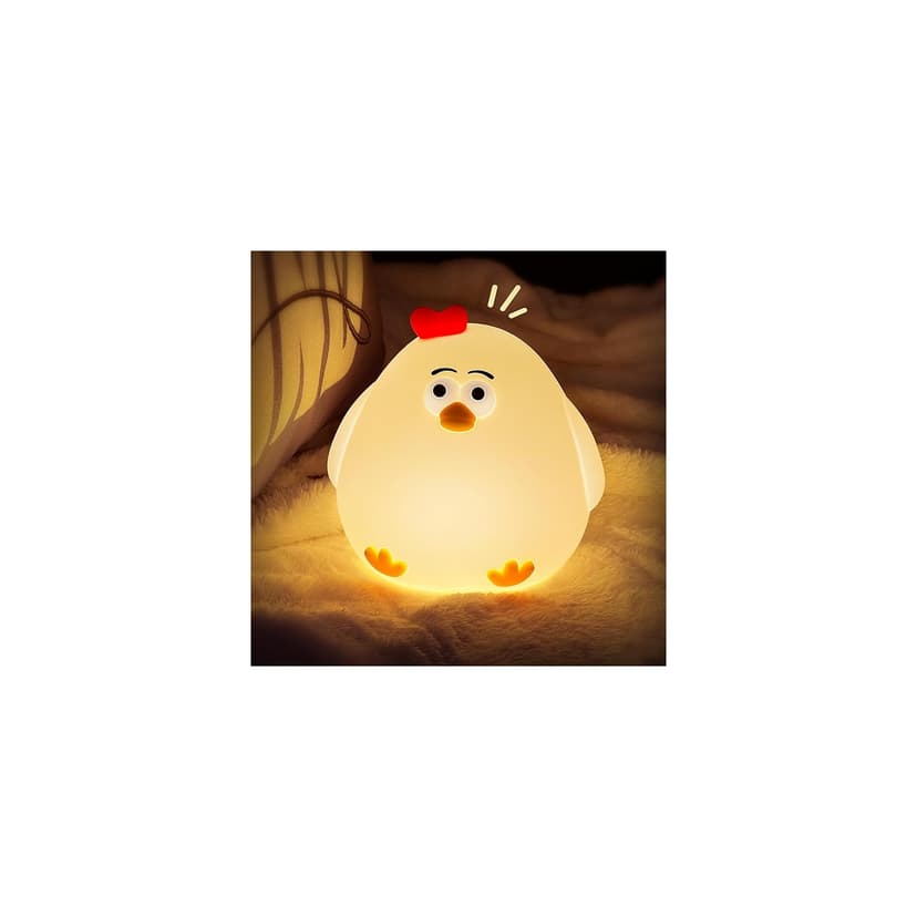 LED Night Light for Kids, Silicone Chick Cute Lamp,3 Level Dimmable,30 Minutes Timer Nightlight for Kids, Bedside Touch Baby Night Light, Soft Lamp