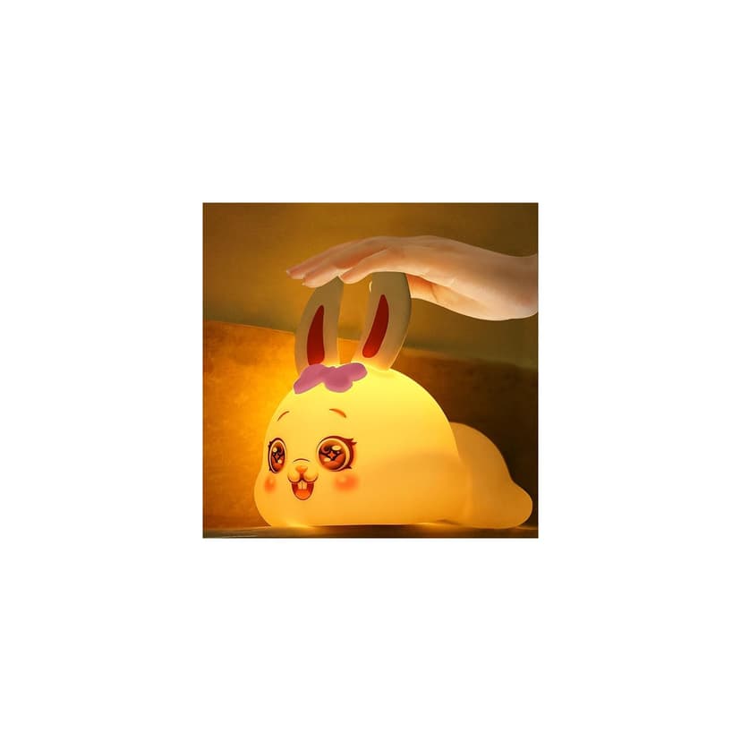 Bunny Night Light for Kids, 7 Colors LED Nightlight for Bedroom, Cute Rabbit Nursery Night Lamp for Girls Boys