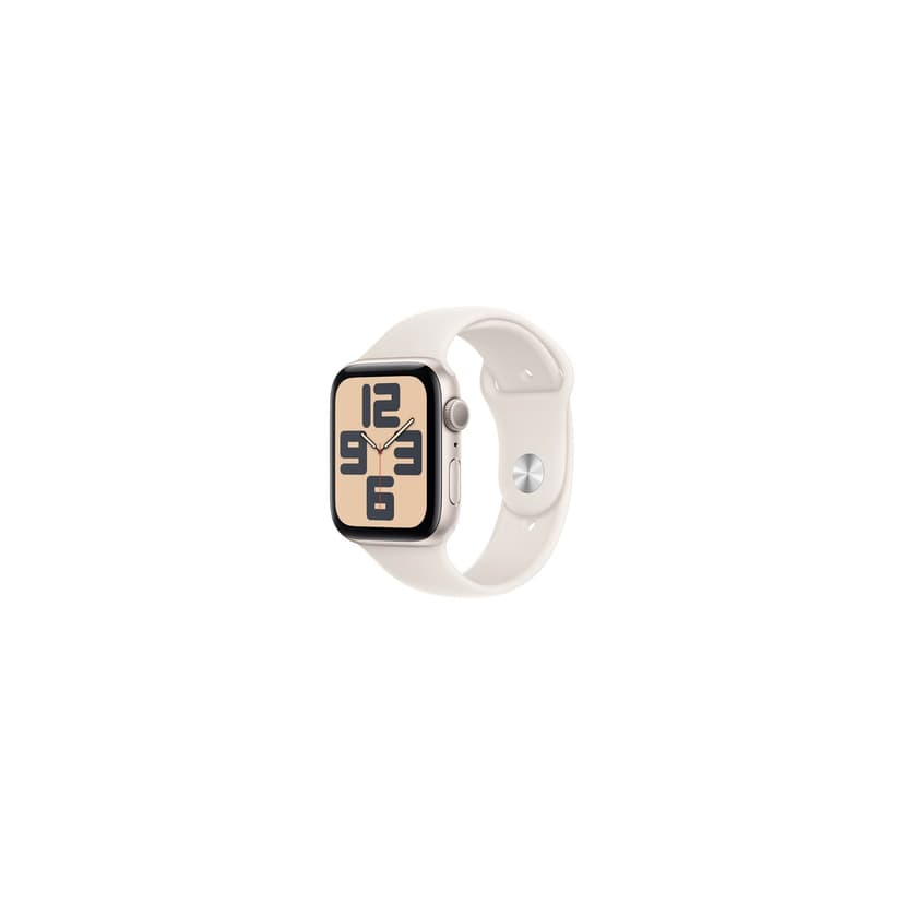 Refurbished (Fair) - Apple Watch SE (GPS) 44mm Starlight Aluminum Case with Starlight Sport Band - Medium/Large