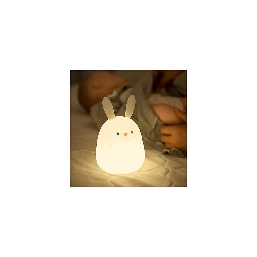Night Light for Kids,Cute Silicone Nursery Bunny Lamp for Baby and Toddler,Animal NightLight for Bedroom,Kawaii Bedside Lamp for Kids Room (Rabbit)