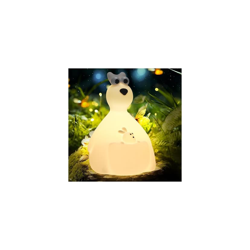 Kangaroo Night Light for Kids' Room Lamp, Cute Silicone Nursery Night Light,Silicone Squishy Light-Up Kangaroo,Bedside Touch Lamp for Breastfeeding