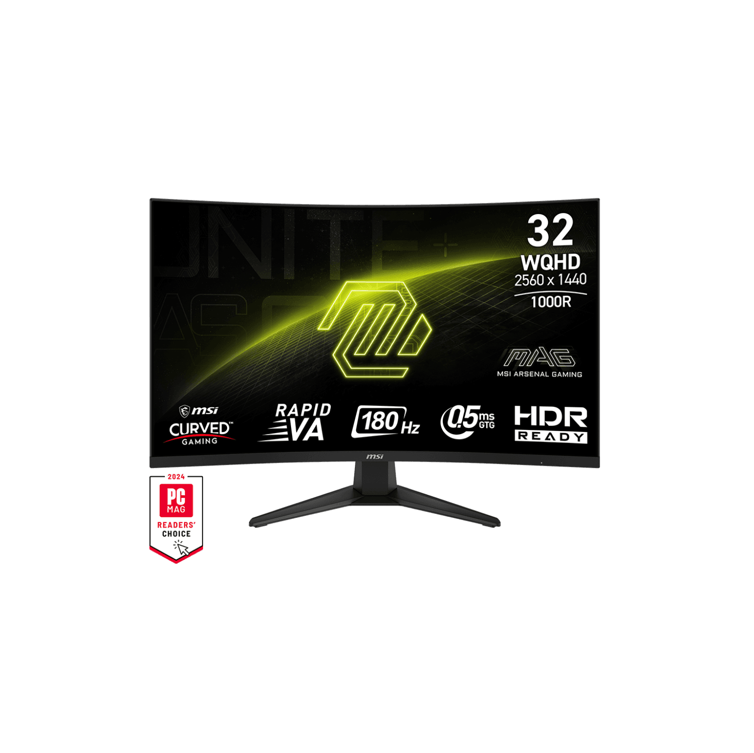 MSI 31.5" 2560 x 1440 (QHD) 180Hz 0.5ms (GTG) Curved Rapid VA Gaming Monitor Tilt adjustable (MAG 325CQF)