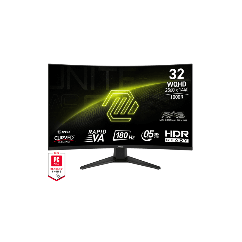 MSI 31.5" 2560 x 1440 (QHD) 180Hz 0.5ms (GTG) Curved Rapid VA Gaming Monitor Tilt adjustable (MAG 325CQF)