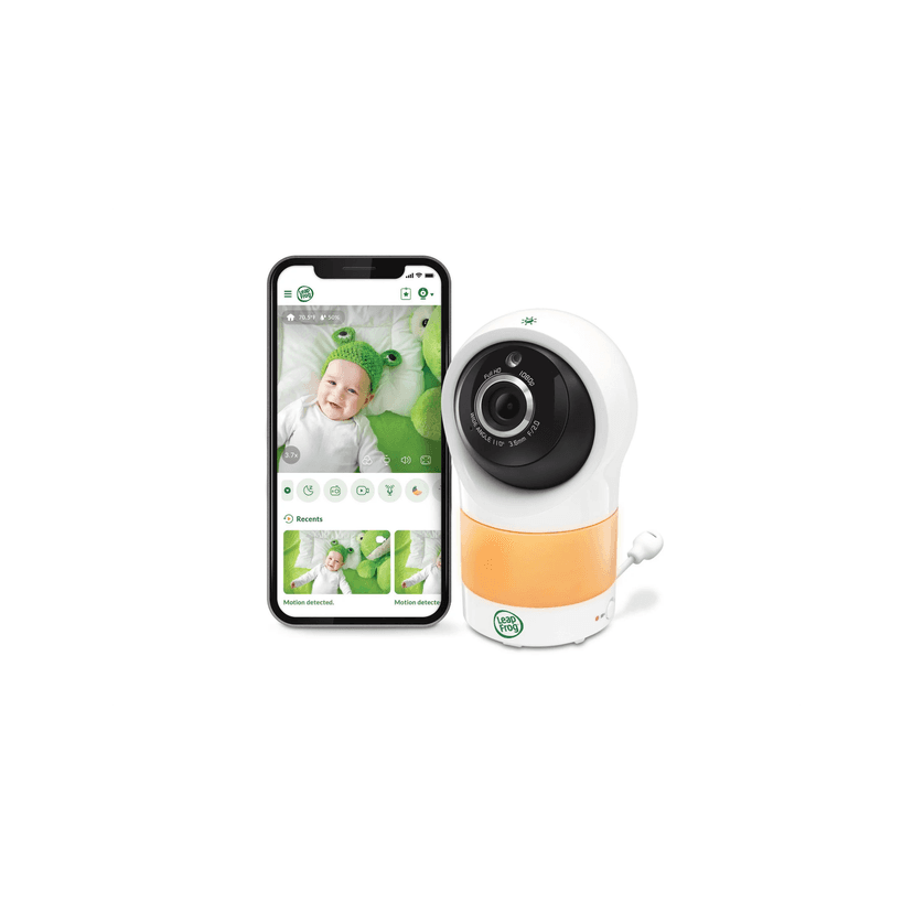 LeapFrog 1080p WiFi Remote Access 360 Degree Pan & Tilt Video Baby Monitor Night Light, Color Night Vision, White, LF1911