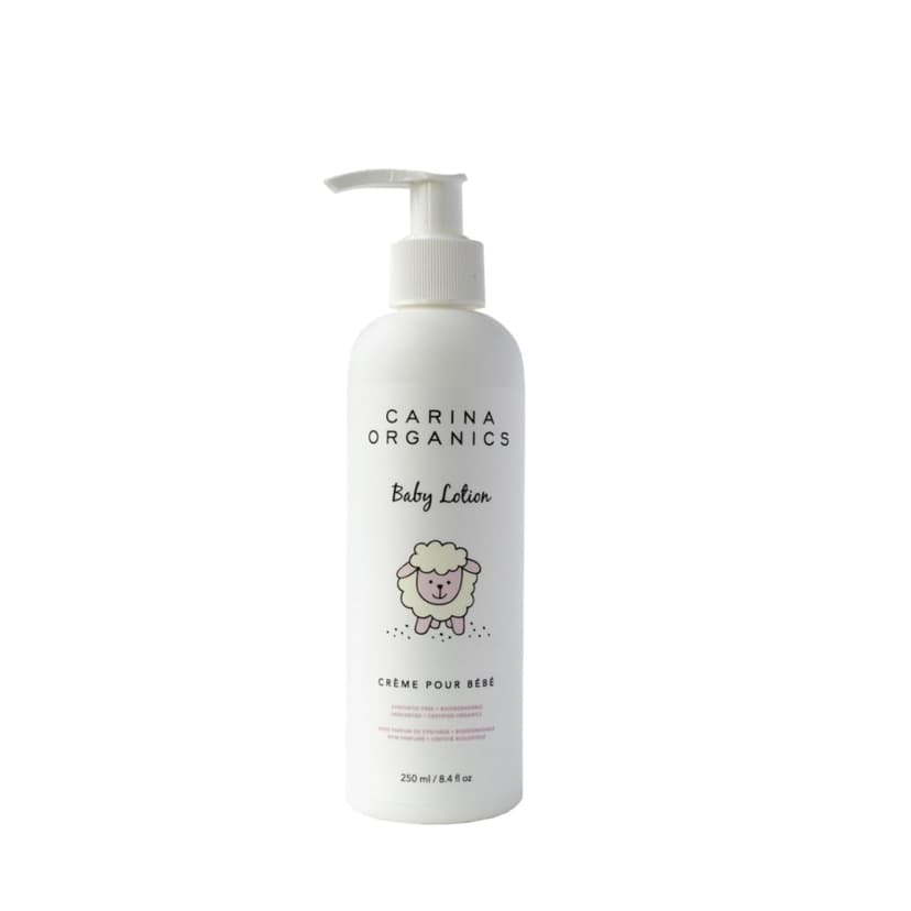 Carina Organics Extra Gentle Baby Lotion, Organic & Natural, for Sensitive Skin, Whole Body, 250 ml, White
