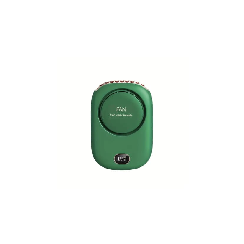 USB Rechargeable 2000mAh Portable Mini Neck Fan - Green