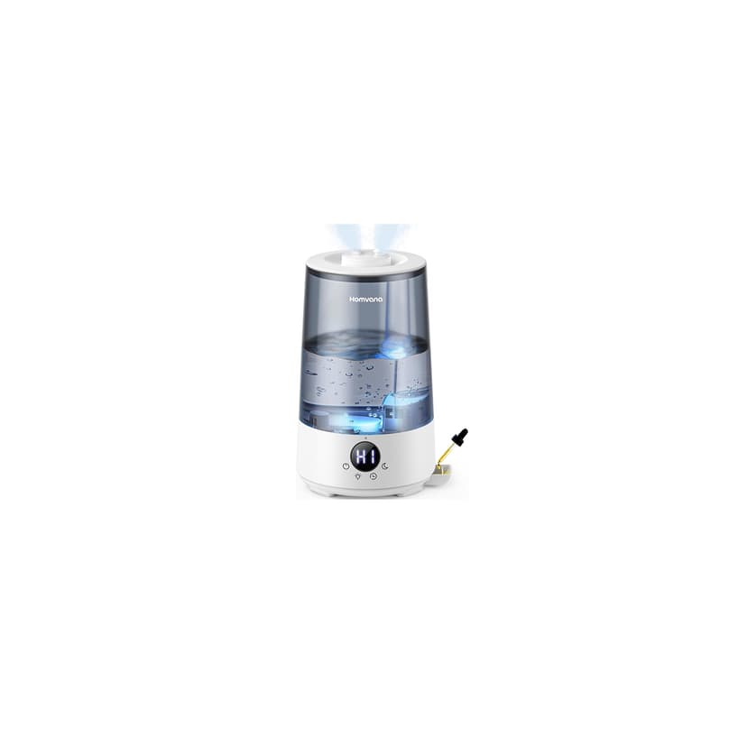 Homvana Humidifier for Bedroom, 3.6L Cool Mist for Large Room, 360° Rotatable 34H Last, Night Light Auto Mode, Quiet 23dB (Silent Spray) Humidifiers for Baby, Essential Oil Diffuse