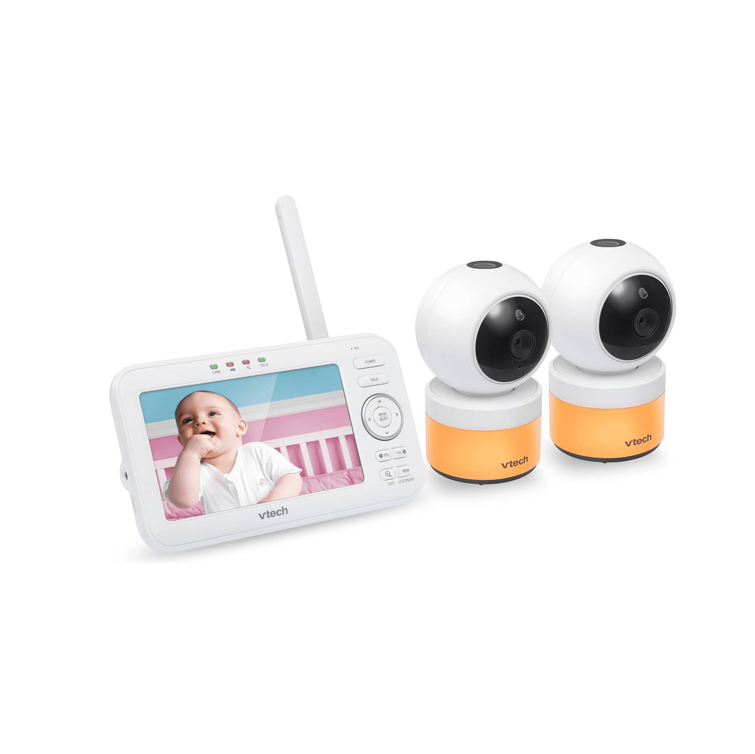 VTech 5” Dual-Camera Video Baby Monitor with Remote Pan, Tilt & Zoom, and Night Light Features - VM5263-2