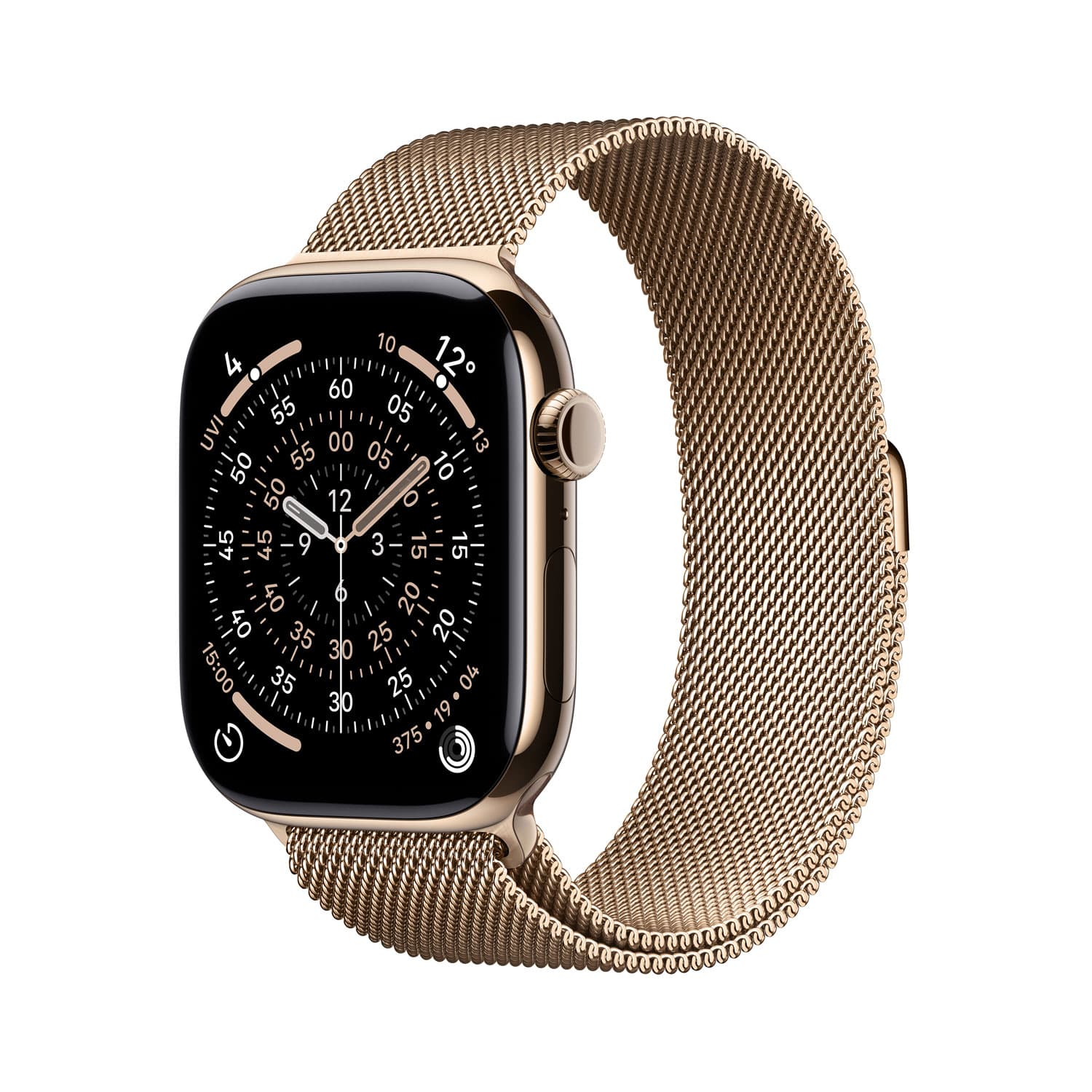 Apple Watch Series 11 (GPS + Cellular) 46mm Gold Titanium Case with Gold Milanese Loop - Medium/Large