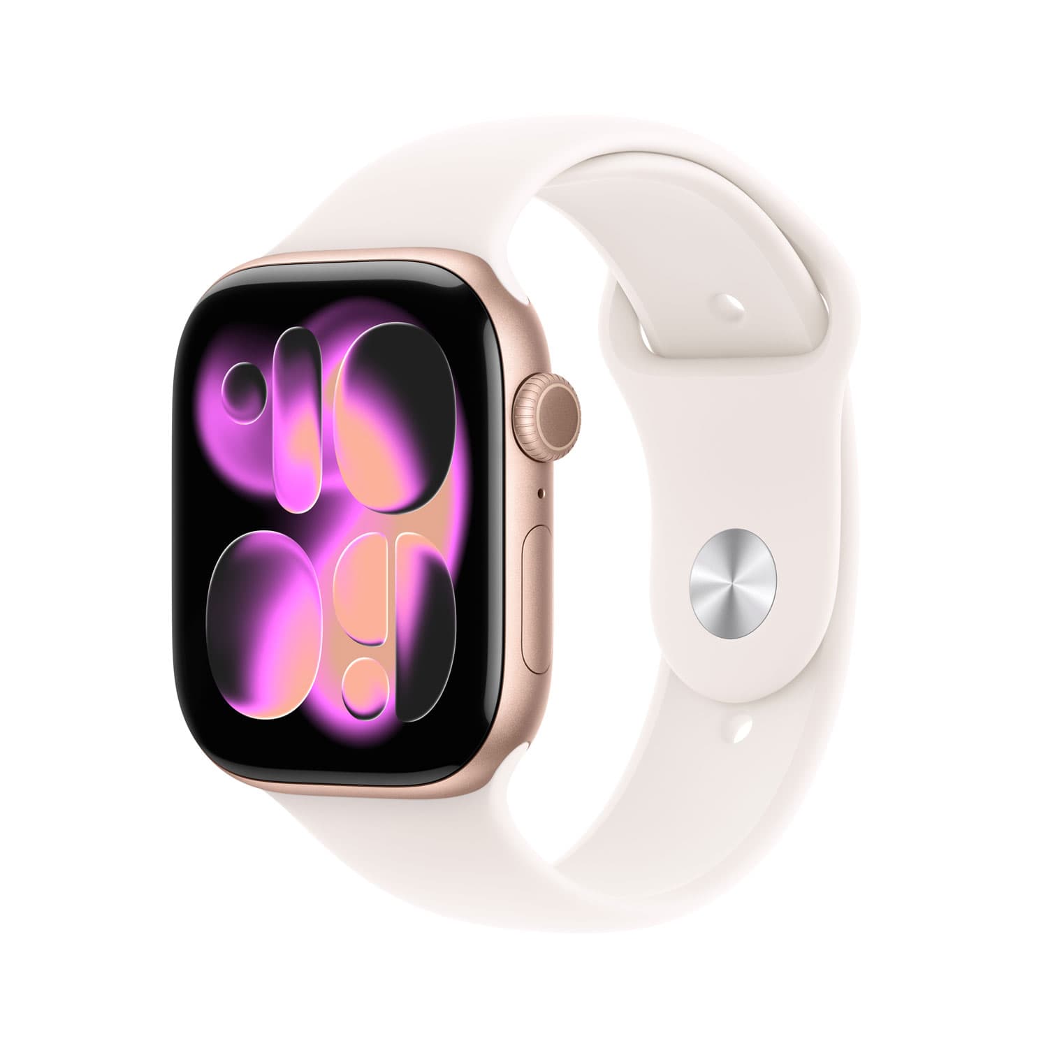 Apple Watch Series 11 (GPS) 46mm Rose Gold Aluminum Case with Light Blush Sport Band - Medium/Large