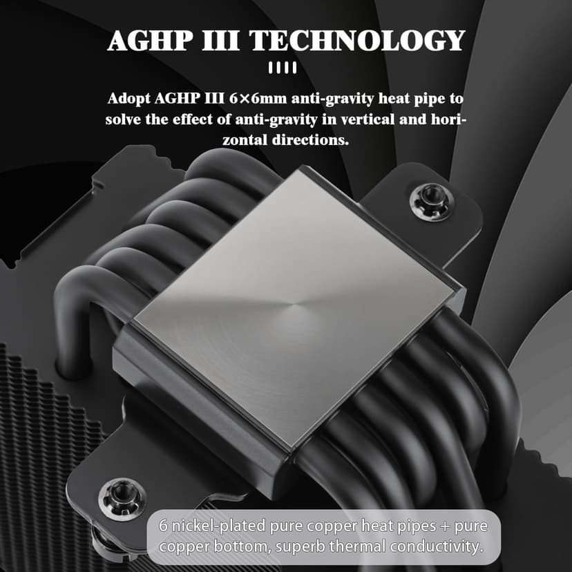 T Burst Assassin 120 EVO Dark CPU Cooler, 2 * 120cm PWM Quiet Fan CPU Air Cooler with 1500RPM Speed,Brushed Black Top,for Intel LGA1851/1700/1150/1151/1200