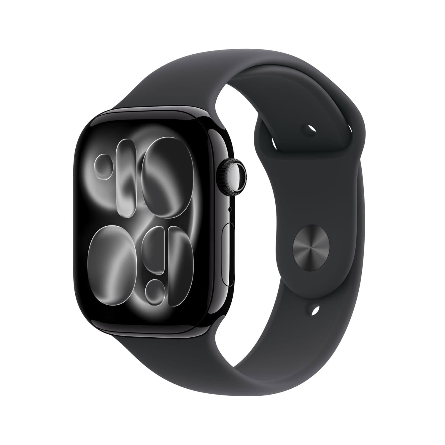 Refurbished (Fair) - Apple Watch Series 11 (GPS) 46mm Jet Black Aluminum Case with Black Sport Band - Medium/Large