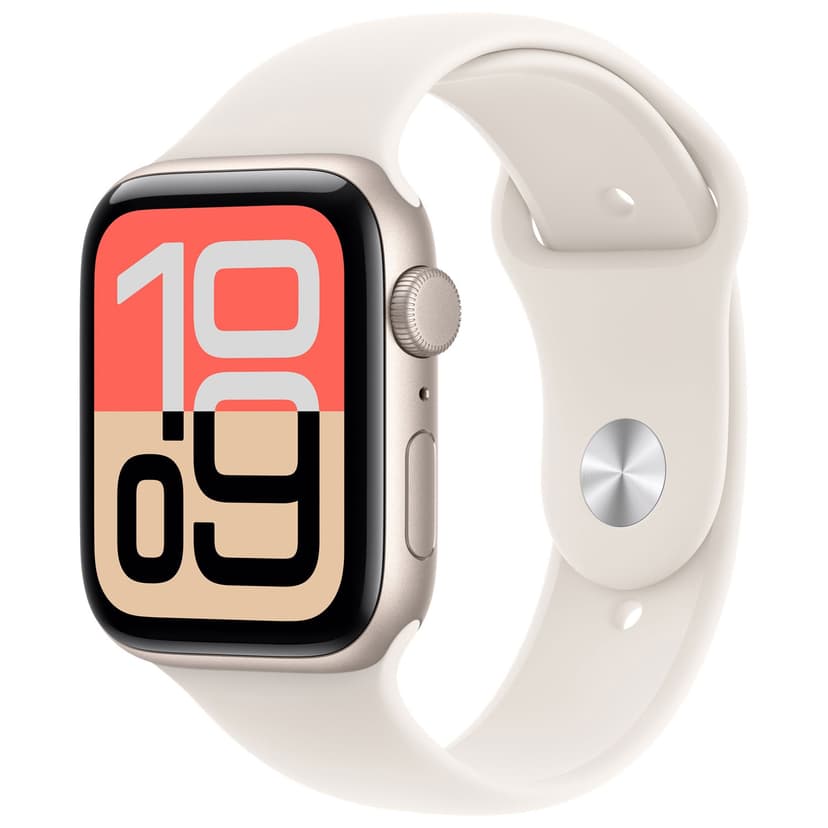 Open Box - Apple Watch SE 3 (GPS) 44mm Starlight Aluminum Case with Starlight Sport Band - Medium/Large
