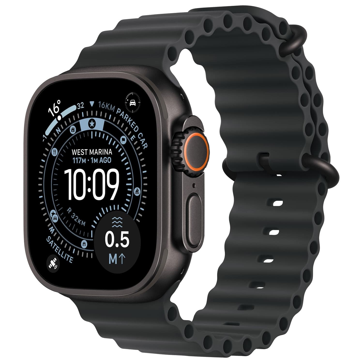 Open Box - Apple Watch Ultra 3 (GPS + Cellular) 49mm Black Titanium Case with Black Ocean Band