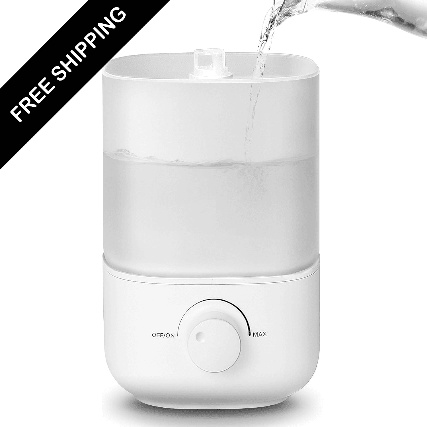 Humidifiers for Bedroom, 2.5L Top Fill Cool Mist Air Humidifier for Baby Nursery, Plants, Ultrasonic, Auto Shut-off, BPA Free, Quiet, Knob Control, 360° Nozzle