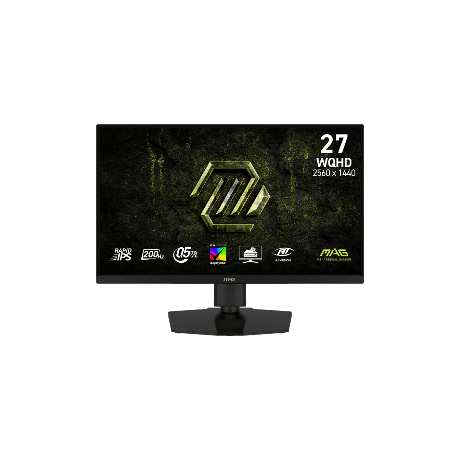 MSI 27" 2560 x 1440 (QHD) 200Hz 0.5ms (GTG) Rapid IPS Gaming Monitor Tilt and Height adjustable (MAG 274QPF E20)