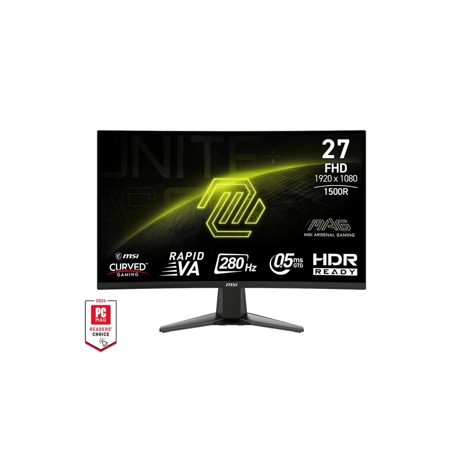 MSI 27" 1920 x 1080 (FHD) 280Hz 0.5ms (GTG) Curved Rapid VA Gaming Monitor Tilt adjustable (MAG 276CXF)