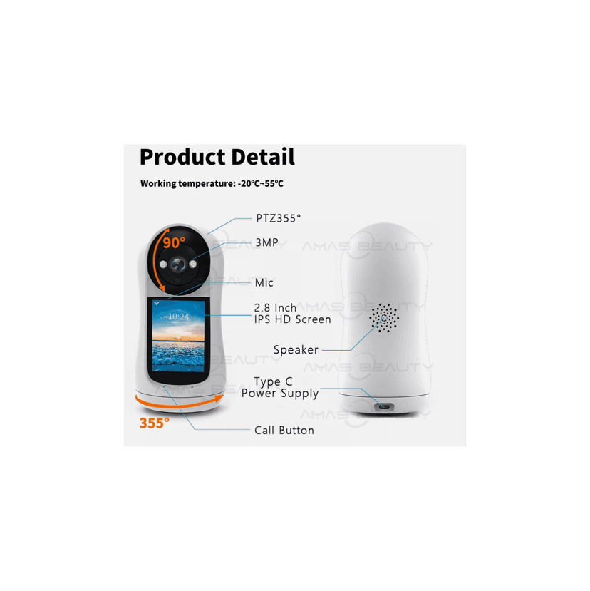 Baby Monitor PTZ WiFi Camera Indoor CCTV elderly 2Way Video Talk Voice assistant
