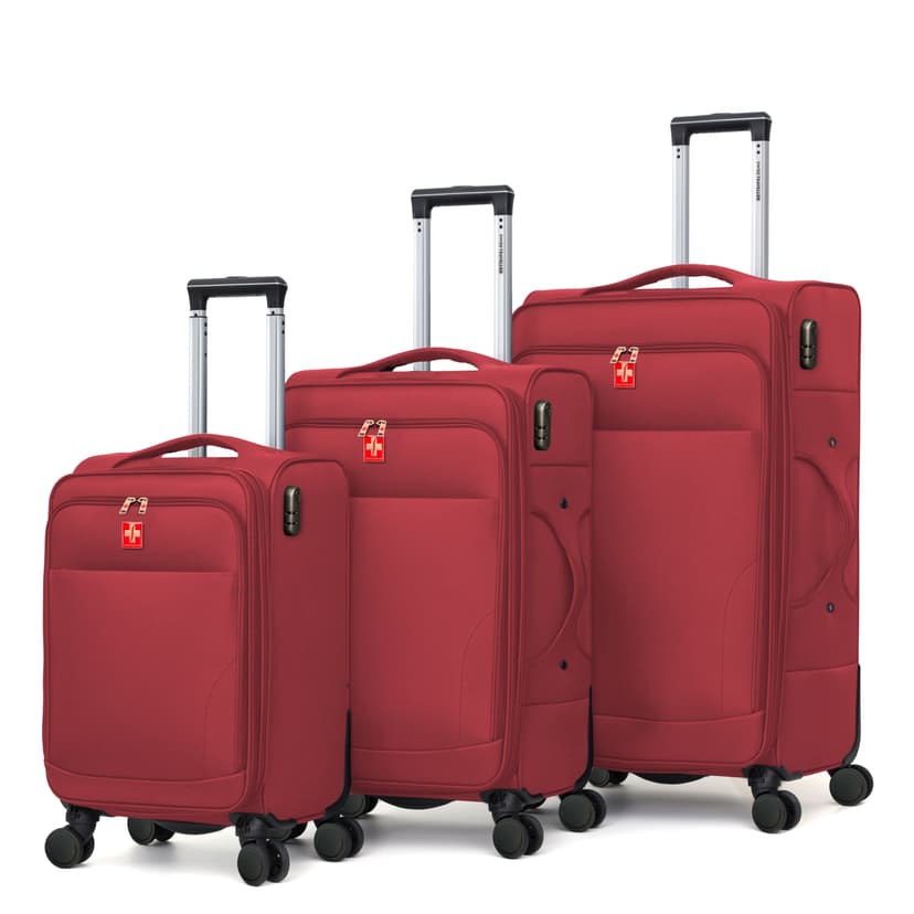 SWISS VELARI 3 PC Softside Luggage Set (20", 29", 32") Waterproof Oxford Fabric, Anti-Theft Zipper