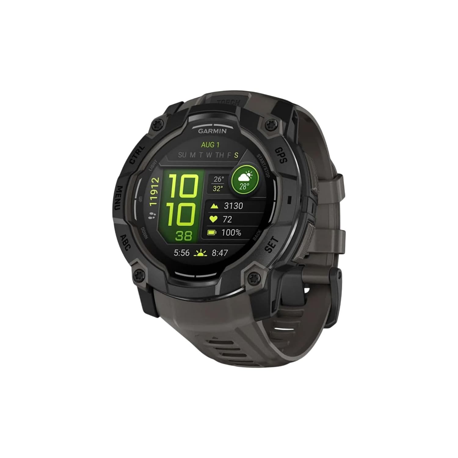 Refurbished (Excellent) - Garmin Instinct 3 50mm AMOLED Rugged Outdoor GPS Smartwatch with Flashlight, Metal-Reinforced Bezel, Garmin Pay, Up to 18 Days Battery - Charcoal
