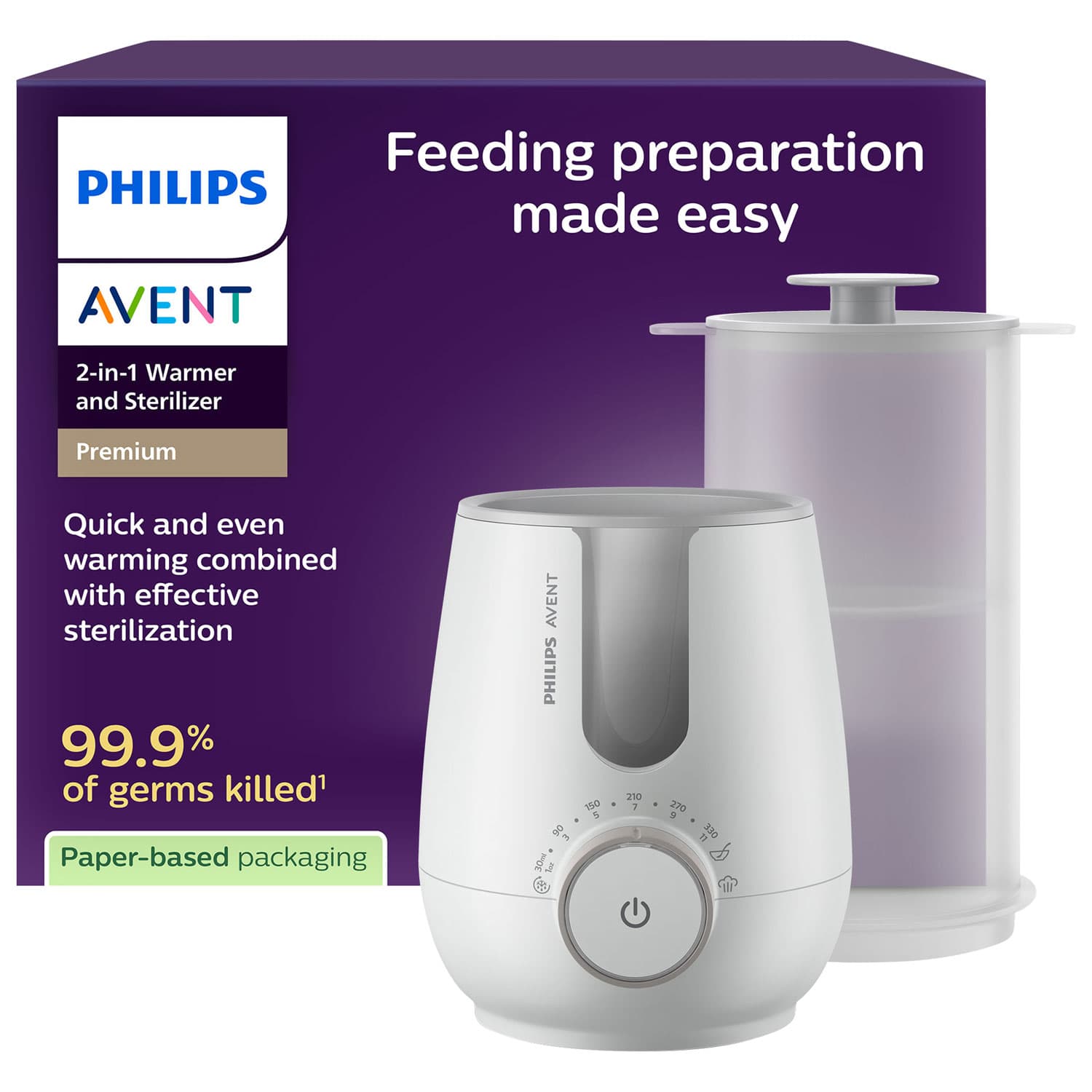 Philips Avent Premium 2-in-1 Bottle Warmer & Sterilizer (SCF359/00)