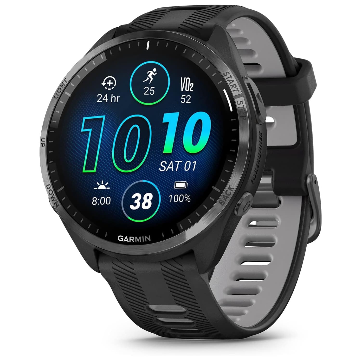 Refurbished (Good) - Garmin Forerunner 965 47mm AMOLED GPS Running Smartwatch – Black/Powder Grey