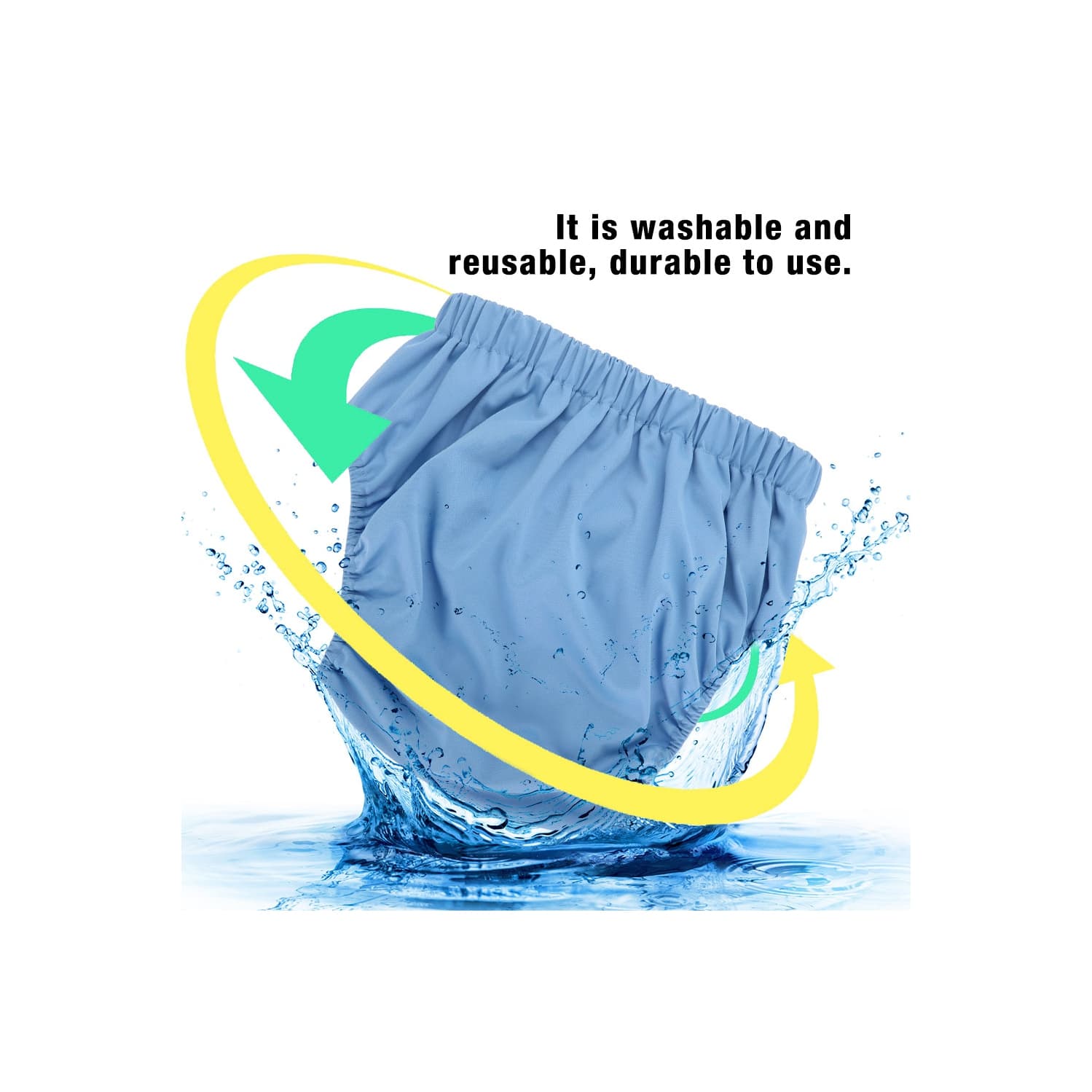 Adult Cloth Diaper Reusable Washable Adjustable Large Diaper Blue305
