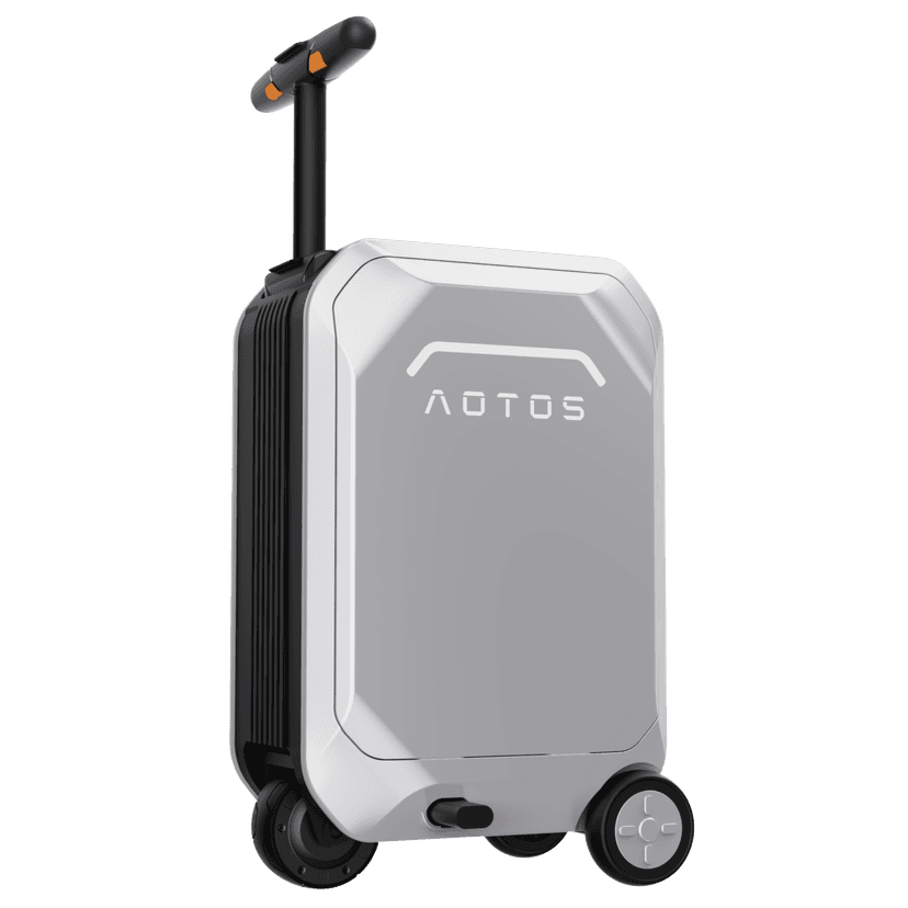 AOTOS L2 Smart Rideable Luggage: 22" Roller Carry-on, TSA & Airline Approved Hardshell. Zipperless Smart Travel Suitcase with App Control & Wheels for Airport Travel (Silver)