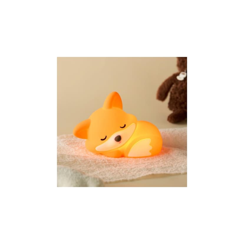 Cute Fox Night Light, Nursery Lamp with 20min Timer & Dimmable Soft Light, Safe Toddler Sleep Companion for Bedroom