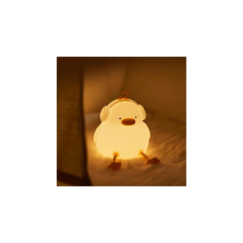 Cute Duck Silicone Night Light, 3-Level Dimmable, 30-Min Timer, Eye-Care Lamp for Kids, Babies, Bedroom, Nursery
