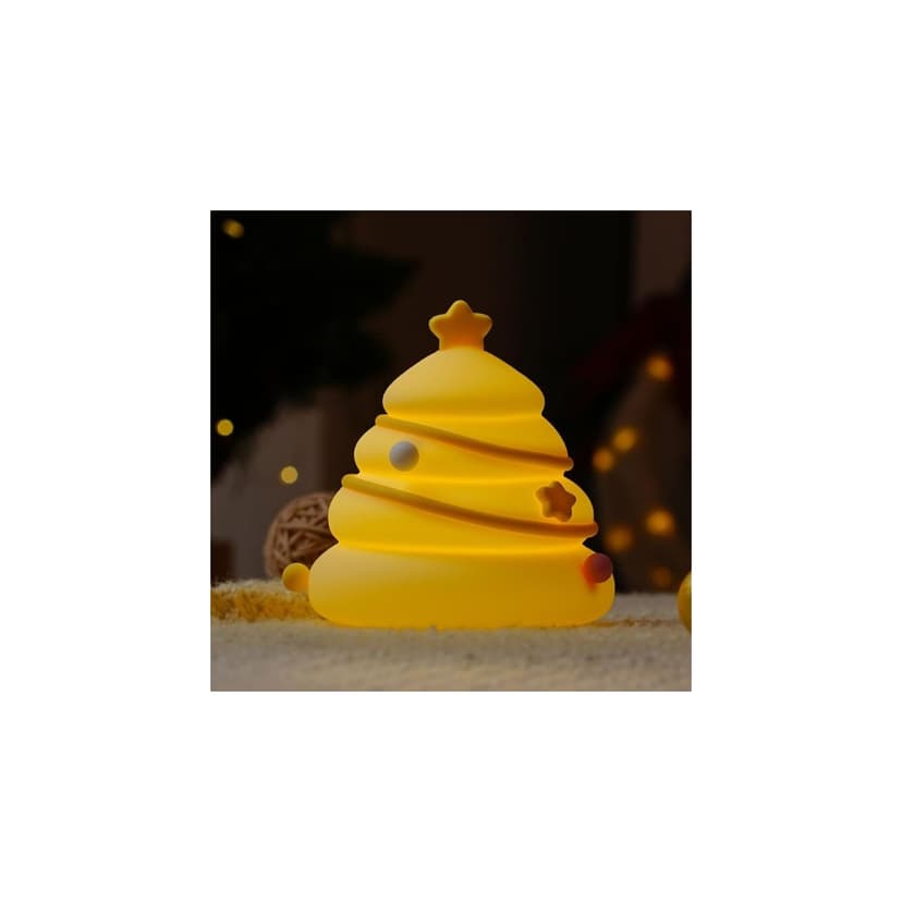 Cute Christmas Tree Night Light, 3-Level Dimmable, Silicone Lamp, for Kids, Babies, Bedroom, Nursery, Ideal Holiday Gift