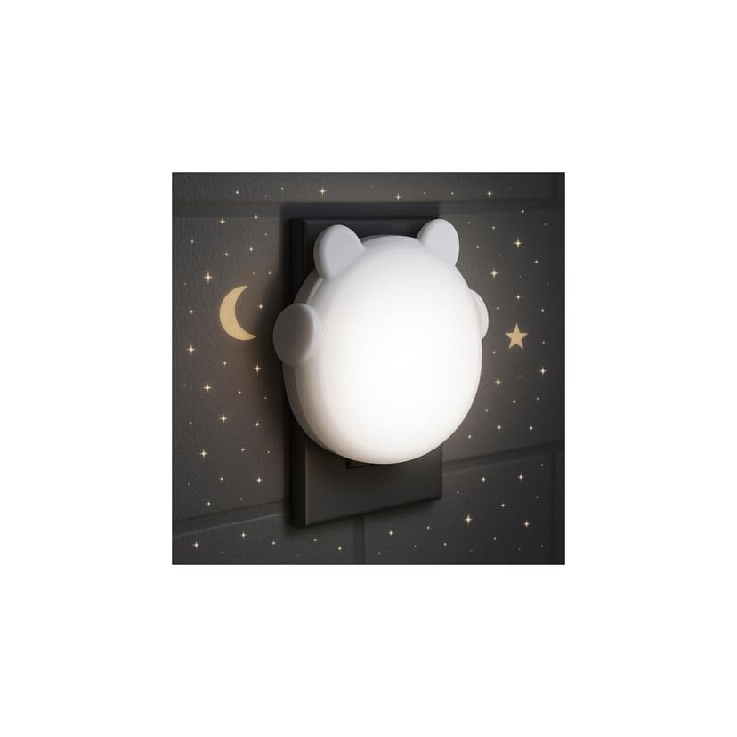 Cute Headphone Bear LED Night Light, Automatic sensor, Glare-Free Warm Light, Ideal for Baby Nursery & Kids Bedroom