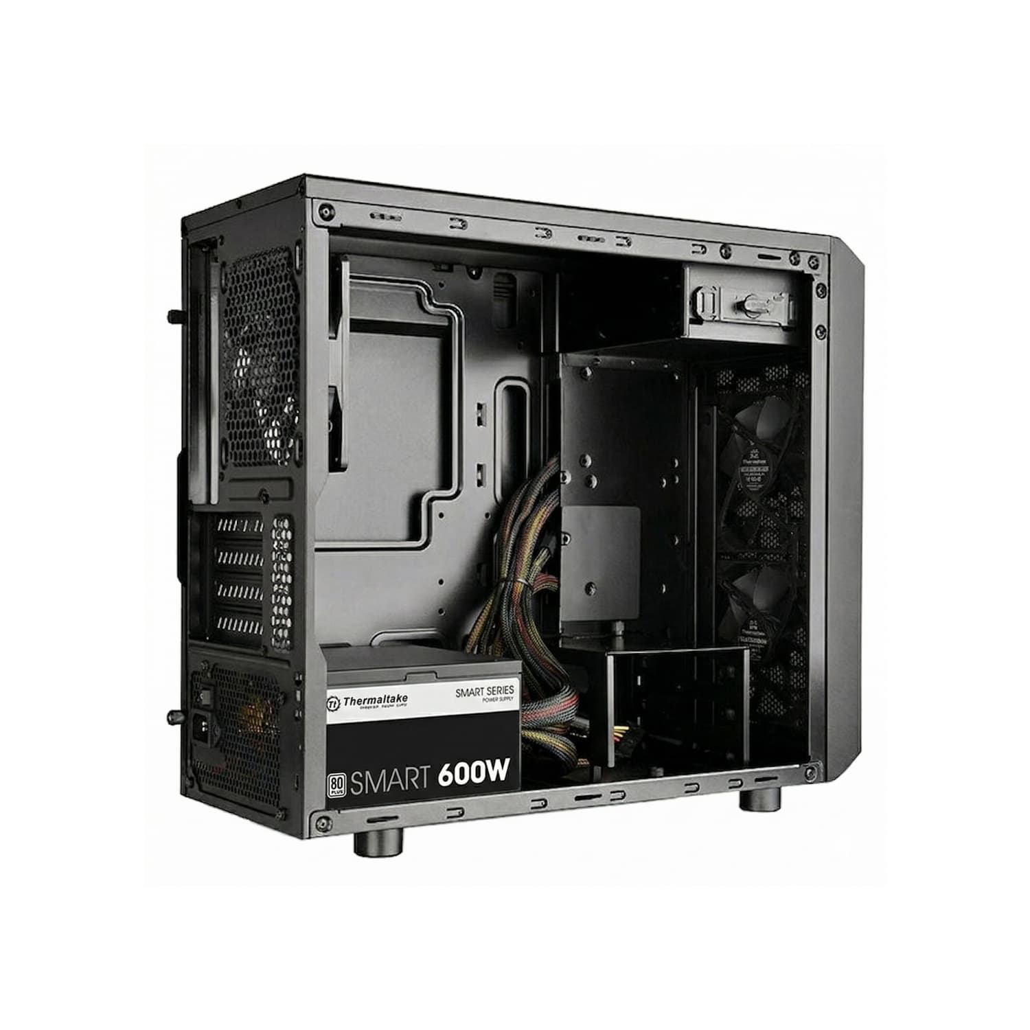 Thermaltake Versa H15 Micro-ATX Case & 600W Power Supply Combo Pre-Installed 120mm Fan, Power Cord, Perfect for Home Office & Budget Builds