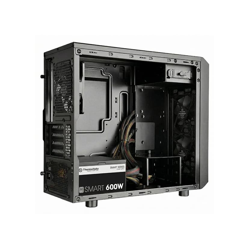 Thermaltake Versa H15 Micro-ATX Case & 600W Power Supply Combo Pre-Installed 120mm Fan, Power Cord, Perfect for Home Office & Budget Builds