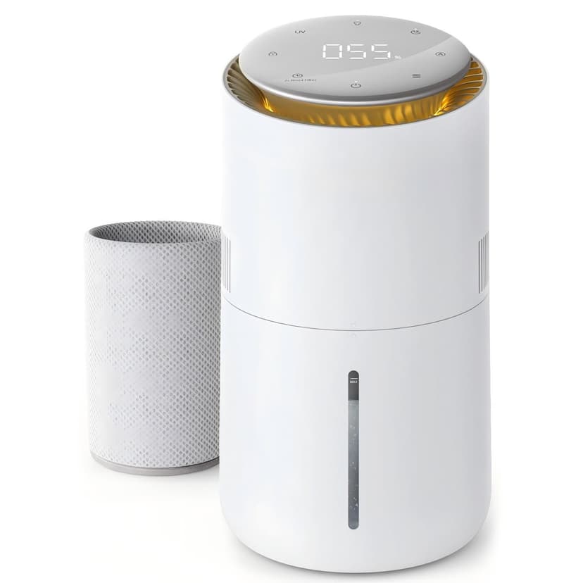 MistFree Humidifier for Bedroom, Evaporative Humidifier No White Dust No Mist, Auto Humidity, 3L Water Tank Easy to Clean, Sleep Mode, Timing, Humidifiers for Baby