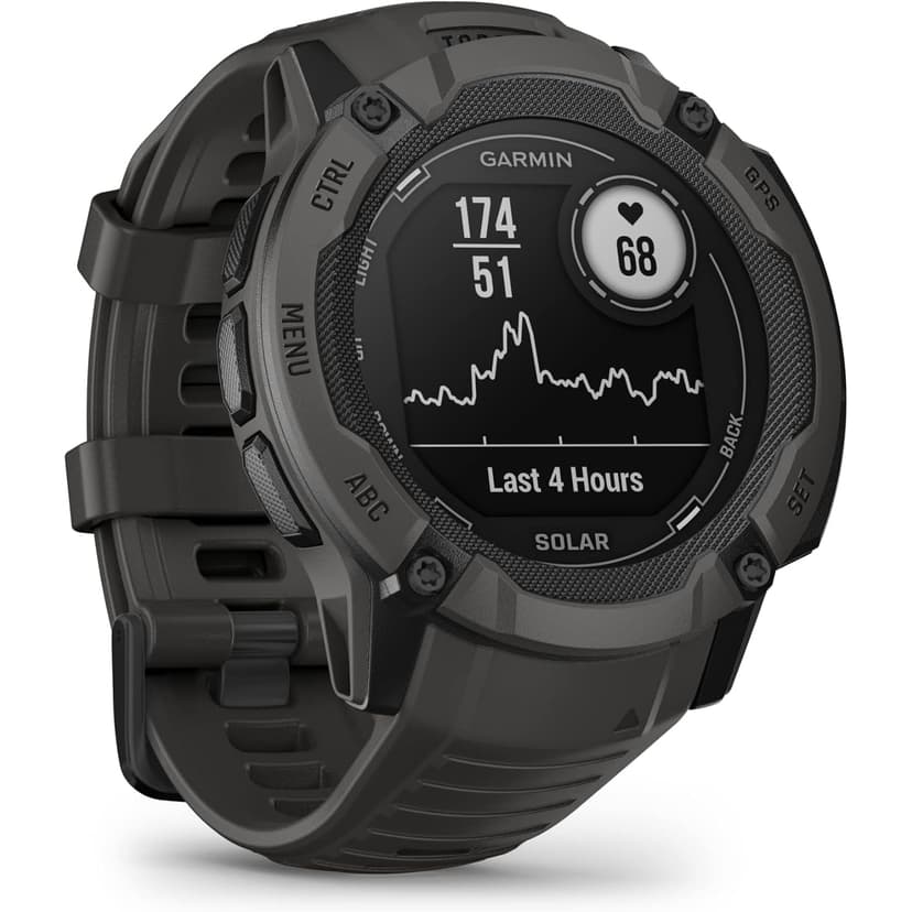 Refurbished (Fair) - Garmin Instinct 2X Solar, Rugged GPS Smartwatch, Built-in Flashlight, Solar Charging Capability, Multi-Band GNSS, Graphite