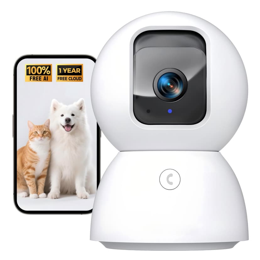 5G Security Camera Indoor, 3K Pet/Dog Camera with Speaker/Phone App, PTZ WiFi Baby Monitor Cameras for Home Security, 0-Glow Night Vision 2-Way Talk, AI Tracking Facial Recognition