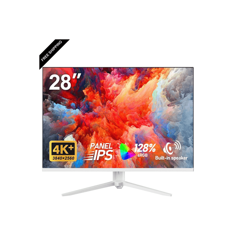 28 inch UHD 4K Computer Monitor, IPS Ultra HD (3840×2560p) Screen, 3:2, 1.07 Billion Colours, 128% sRGB, Built-in Speakers, 178° Wide Viewing Angle DisplayPort 1.4, HDMI 2.0