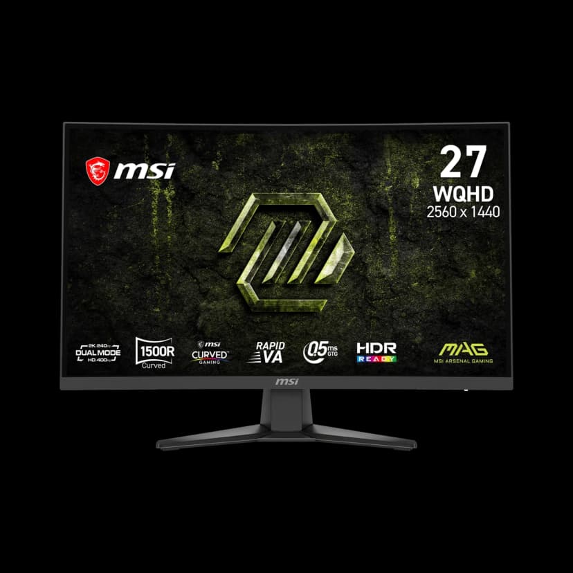 MSI 27" 2560 x 1440 (QHD) 240Hz QHD / 400Hz HD 0.5ms (GTG) Curved Rapid VA Gaming Monitor Tilt adjustable (MAG 275CQDF X24)