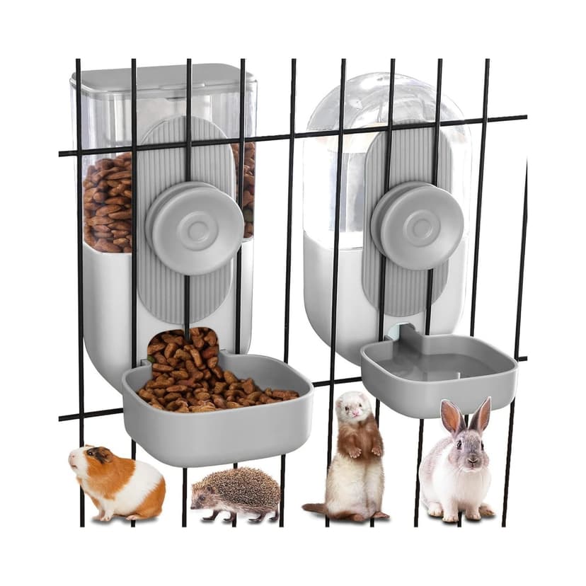 Pet Feeder Water Dispenser - Gravity Automatic System - Grey