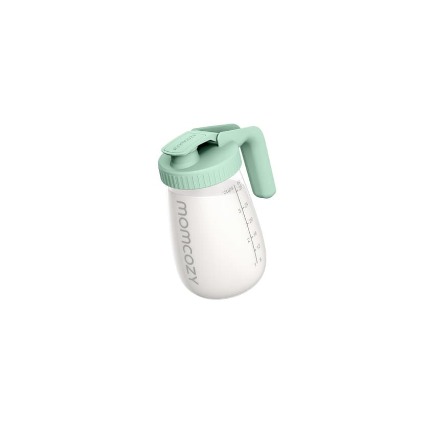Momcozy Breast Milk Pitcher, Resistant to Heat and Cold Abrupt Temp Swings, No Leak Glass Breast Milk Fridge Storage Container, Fast Baby Formula Maker Green
