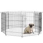 PawHut Dog Playpen Puppy Play Pen, Pet Exercise Fences for Outside Indoor, Foldable Dog Kennel, 30"H