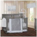 BabyFad Minky White 9 Piece Baby Crib Bedding