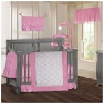 BabyFad Minky Pink 9 Piece Baby Crib Bedding