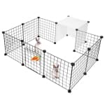 14 Panels Pet Gates Dog Playpen, Small Animal Cage Indoor Portable Metal Wire Yard Fence Doors for Small Animals -(Size of each panel： 14" x 14")