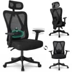 MotionGrey Stylish Ergonomic High Mesh Office Chair with Adjustable Head, Armrest & Lumbar Support - Only at Best Buy